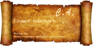 Czumpf Adalbert névjegykártya